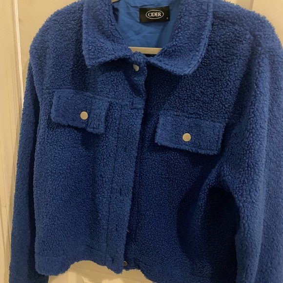 Cider Jackets & Coats Blue Fleece Button Up Jacket Cider Poshmark